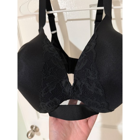Cacique 46DDD Black Full Coverage Lace Trim Underwire Bra Plus - Picture 2 of 4
